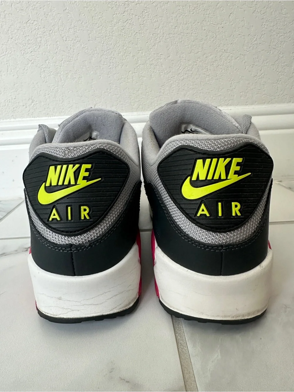 Nike Gray White Pink Accent Air Max Sneakers